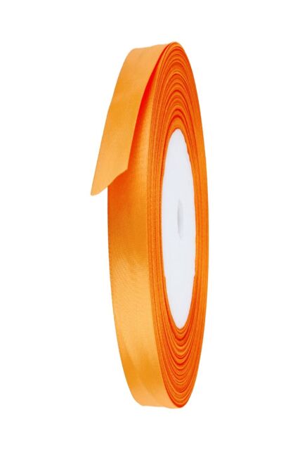 Neel Blue Double Sided Satin Polyester Ribbon Roll, 10mm x 25 Metres in Burnt Orange - image 1