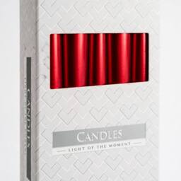 KDMD Red Metallic Taper Candle - Elegant Festive & Decorative Accent - thumbnail 2