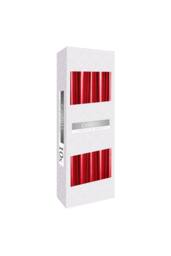 KDMD Red Metallic Taper Candle - Elegant Festive & Decorative Accent - thumbnail 1
