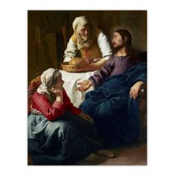 Artery8 Vermeer Framed Wall Art Print Christ in the House of Martha & Mary - Size: A4 - thumbnail 3