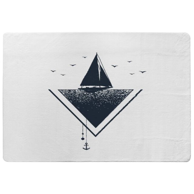 Benjamin Tate Design Sailboat At Sea Designer Rug in Natural - Size: Large - image 1