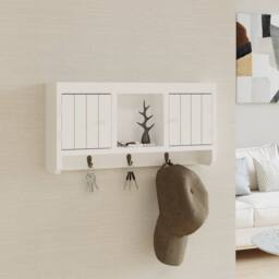 Berkfield Home Key Cabinet White 40x8.5x20 cm Engineered Wood&Steel - thumbnail 2