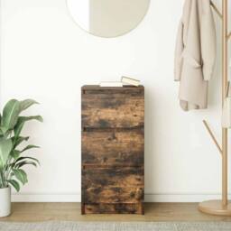 Berkfield Home Sideboard Smoked Oak 37.5x35x76 cm Engineered Wood in Brown - thumbnail 1