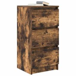 Berkfield Home Sideboard Smoked Oak 37.5x35x76 cm Engineered Wood in Brown - thumbnail 4
