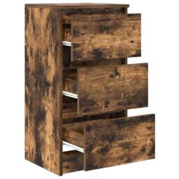 Berkfield Home Sideboard Smoked Oak 37.5x35x76 cm Engineered Wood in Brown - thumbnail 5