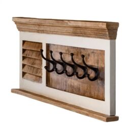 Indian Hub Alfie Hook/Coat Hanger Wall - Mango Wood - L16 x W110 x H40 cm in Brown - thumbnail 3