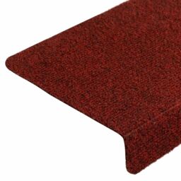 Berkfield Home Stair Mats 5 pcs Bordeaux Red 65x21x4 cm Needle Punch - Size: Medium - thumbnail 6