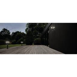 Osram Endura Solar Outdoor Wall Light With Sensor 400lm Stainless Steel in Black