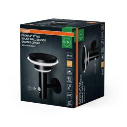 Osram Endura Solar Outdoor Wall Light With Sensor 400lm Stainless Steel in Black - thumbnail 4