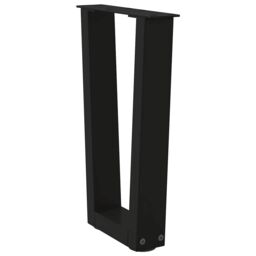 Berkfield Home Dining Table Legs V-Shape 2 pcs Black 28x(42-43.3) cm Steel - thumbnail 4