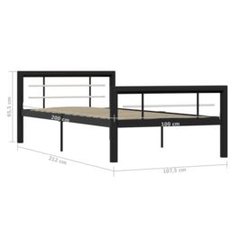 Berkfield Home Bed Frame Black & White Metal 90x200 cm - thumbnail 6