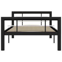 Berkfield Home Bed Frame Black & White Metal 90x200 cm - thumbnail 3