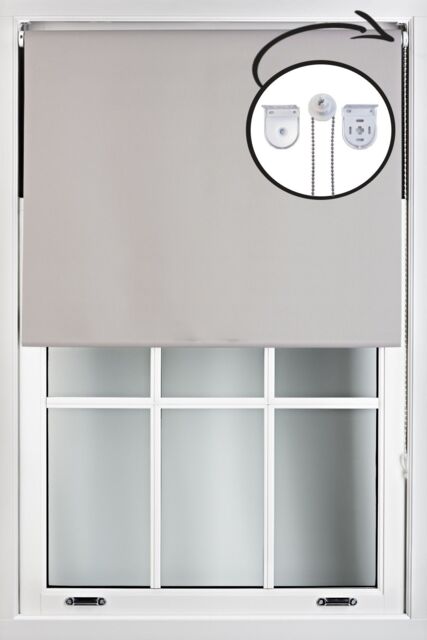 Furnished Grey Blackout Roller Blinds with Metal Fittings - Trimmable Window Shade - Size: 135 cm width x 165 cm drop - image 1