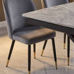 HOME LUXE INTERIOR Sapphire 140-180cm Extending Grey Sintered Stone Table & 6 Liza Chairs - thumbnail 7