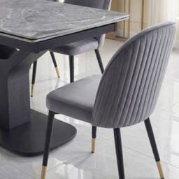 HOME LUXE INTERIOR Sapphire 140-180cm Extending Grey Sintered Stone Table & 6 Liza Chairs - thumbnail 6