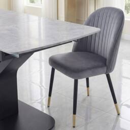 HOME LUXE INTERIOR Sapphire 140-180cm Extending Grey Sintered Stone Table & 6 Liza Chairs - thumbnail 8