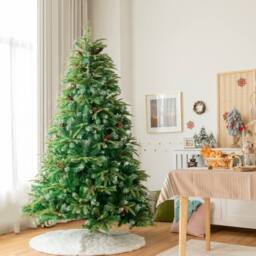 Costway 7ft Hinged Life-Like Christmas Tree W/ 450 LED Lights in Green - thumbnail 5