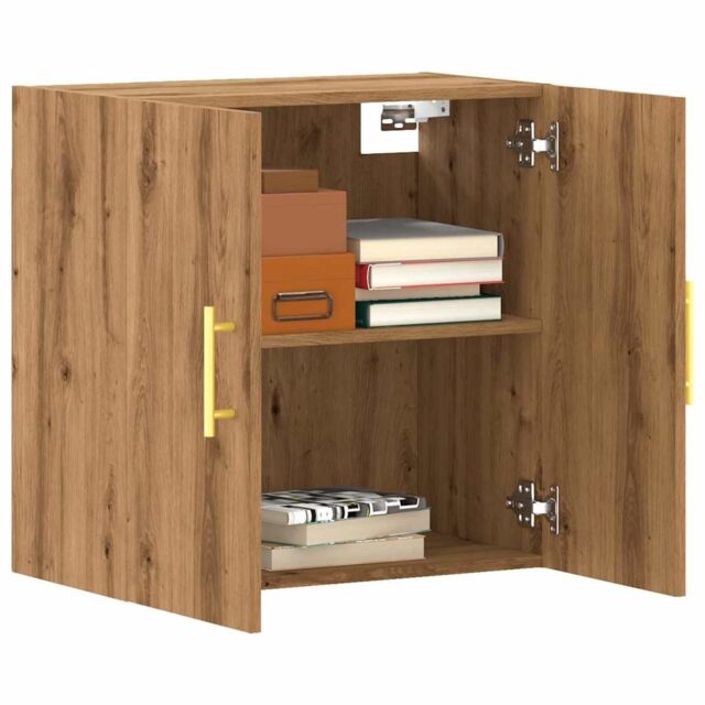 Berkfield Home Wall Cabinet Artisan Oak 60x31x60 cm Engineered Wood in Brown - Size: 60 x 31 x 60 cm - image 1