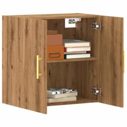 Berkfield Home Wall Cabinet Artisan Oak 60x31x60 cm Engineered Wood in Brown - Size: 60 x 31 x 60 cm - thumbnail 1