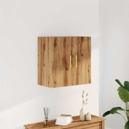 Berkfield Home Wall Cabinet Artisan Oak 60x31x60 cm Engineered Wood in Brown - Size: 60 x 31 x 60 cm - thumbnail 3