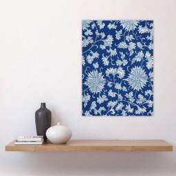 "Artery8 Owen Jones Ornamental Flower Pattern in Blue Wall Art Print - Size: W12"" x H16""" - thumbnail 4