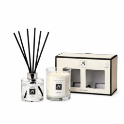 Aroma Naturals Minimalist Luxe Candle & Reed Diffuser Gift Set Lune Rouge Scent in White - Size: Medium - thumbnail 4