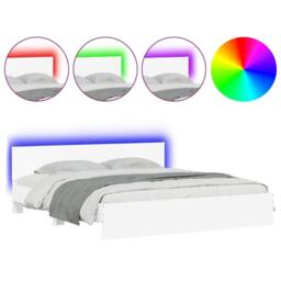 Berkfield Home Bed Frame with LED without Mattress White 200x200 cm - thumbnail 1