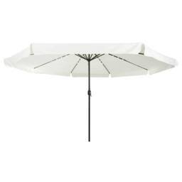 Berkfield Home Modern Garden Parasol with LED Lights 395x245 cm Sand White in Off-White