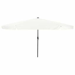 Berkfield Home Modern Garden Parasol with LED Lights 395x245 cm Sand White in Off-White - thumbnail 2