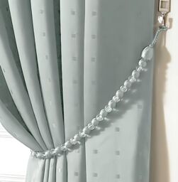 Luxury Living Elegant Luxury Beaded Curtain Tieback Pair - Handcrafted Decorative Holdbacks for Drapes & Curtains in Duck Egg Blue - thumbnail 4