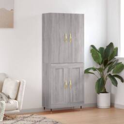 Berkfield Home Highboard Grey Sonoma 69.5x34x180 cm Engineered Wood - thumbnail 2