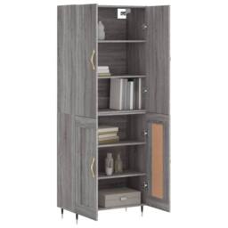 Berkfield Home Highboard Grey Sonoma 69.5x34x180 cm Engineered Wood - thumbnail 1