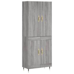 Berkfield Home Highboard Grey Sonoma 69.5x34x180 cm Engineered Wood - thumbnail 3