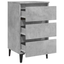 Berkfield Home Bed Cabinet with Metal Legs Concrete Grey 40x35x69 cm - Size: 40 x 35 x 69 cm - thumbnail 6