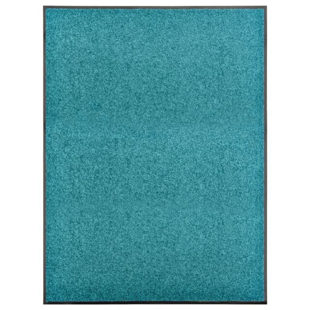 Berkfield Home Doormat Washable Cyan 90x120 cm in Black - image 1