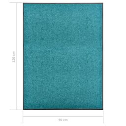 Berkfield Home Doormat Washable Cyan 90x120 cm in Black - thumbnail 6