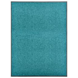Berkfield Home Doormat Washable Cyan 90x120 cm in Black - thumbnail 1
