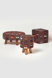 Homescapes Kilim Print Cotton Cube Pouffe 36 x 36 x 38 cm - thumbnail 5