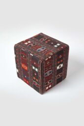 Homescapes Kilim Print Cotton Cube Pouffe 36 x 36 x 38 cm - thumbnail 3