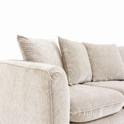 Abakus Direct Lucas Water Repellent Velvet Chenille Left Facing Corner Sofa in Cream - thumbnail 4