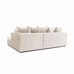 Abakus Direct Lucas Water Repellent Velvet Chenille Left Facing Corner Sofa in Cream - thumbnail 6