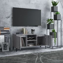 Berkfield Home TV Cabinet with Metal Legs Grey Sonoma 103.5x35x50 cm - thumbnail 3