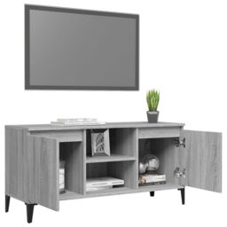 Berkfield Home TV Cabinet with Metal Legs Grey Sonoma 103.5x35x50 cm - thumbnail 4