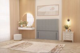 "Somnior Austin Linen Fabric 54"" Floor Standing Upholstered Divan Headboard in Light Grey - Size: Single" - thumbnail 2