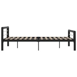 Berkfield Home Bed Frame Black & White Metal 160x200 cm - thumbnail 4