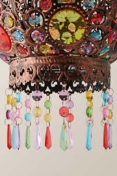 ValueLights Bazaar Moroccan Jewelled Bronze Easy Fit Ceiling Lamp Shade with Bulb - thumbnail 5