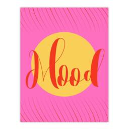"Artery8 Mood Sunset Pink Yellow Decorative Design Wall Art Print - Size: W12"" x H16""" - thumbnail 1