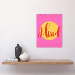 "Artery8 Mood Sunset Pink Yellow Decorative Design Wall Art Print - Size: W12"" x H16""" - thumbnail 4