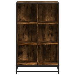 Berkfield Home Book Cabinet Smoked Oak 65.5x33x107.5 cm Engineered Wood in Brown - thumbnail 4