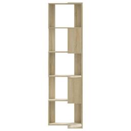 Berkfield Home Corner Bookcase 5-Tier Sonoma Oak 50x50x179 cm Engineered Wood in Brown - Size: 50 x 50 x 179 cm - thumbnail 4